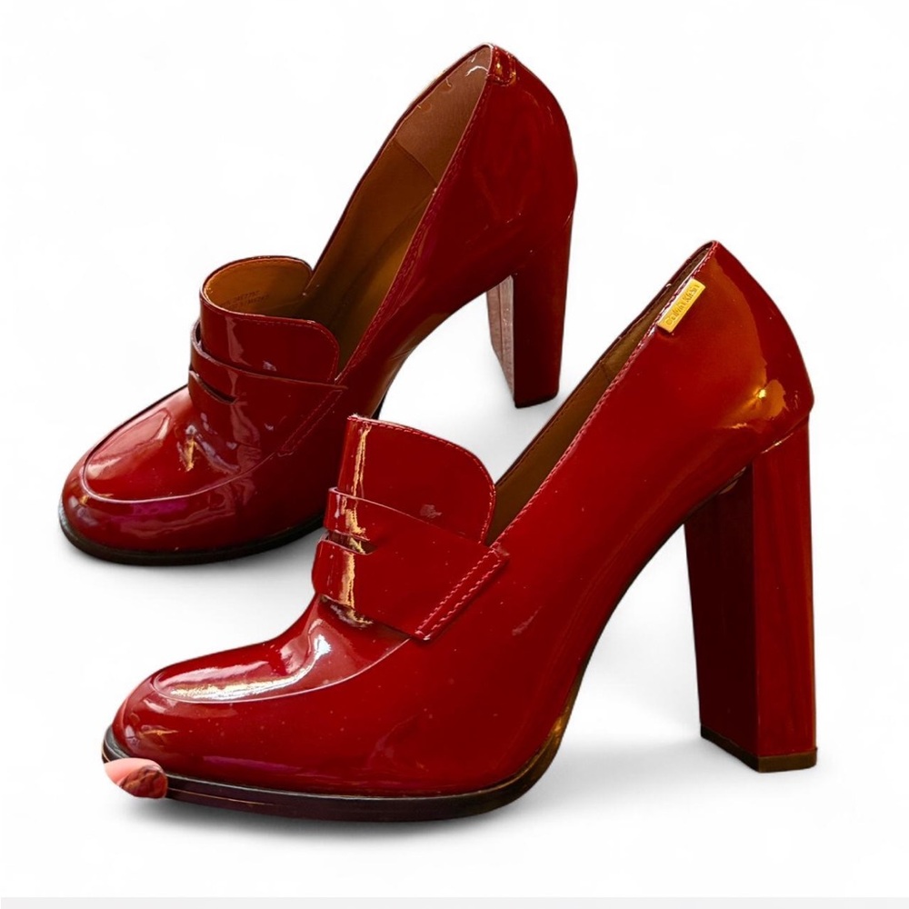 Calvin Klein Colection Women's Kathryn Penny Loafers Deep Red High Heels